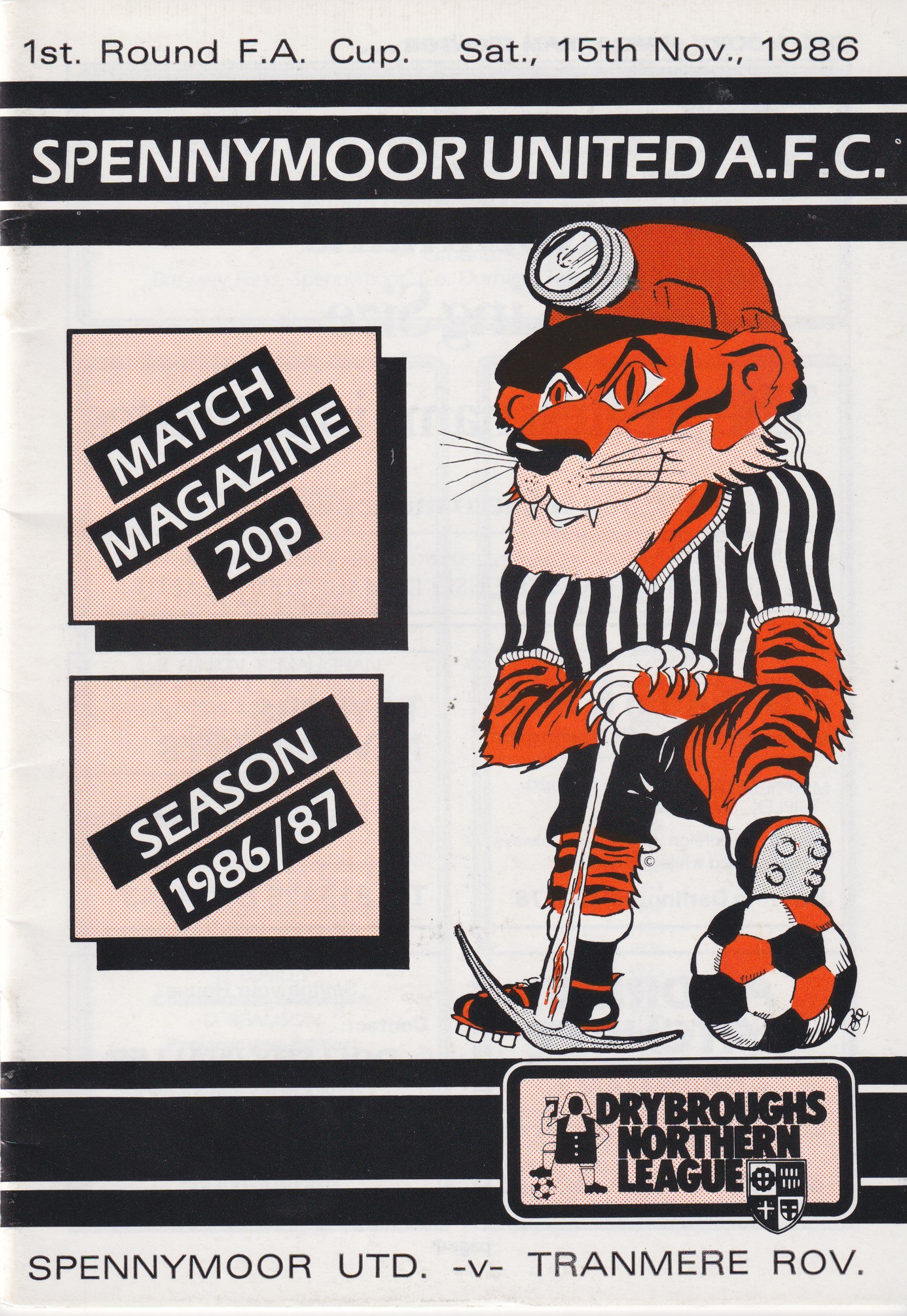 Spennymoor United v Tranmere Rovers match programme